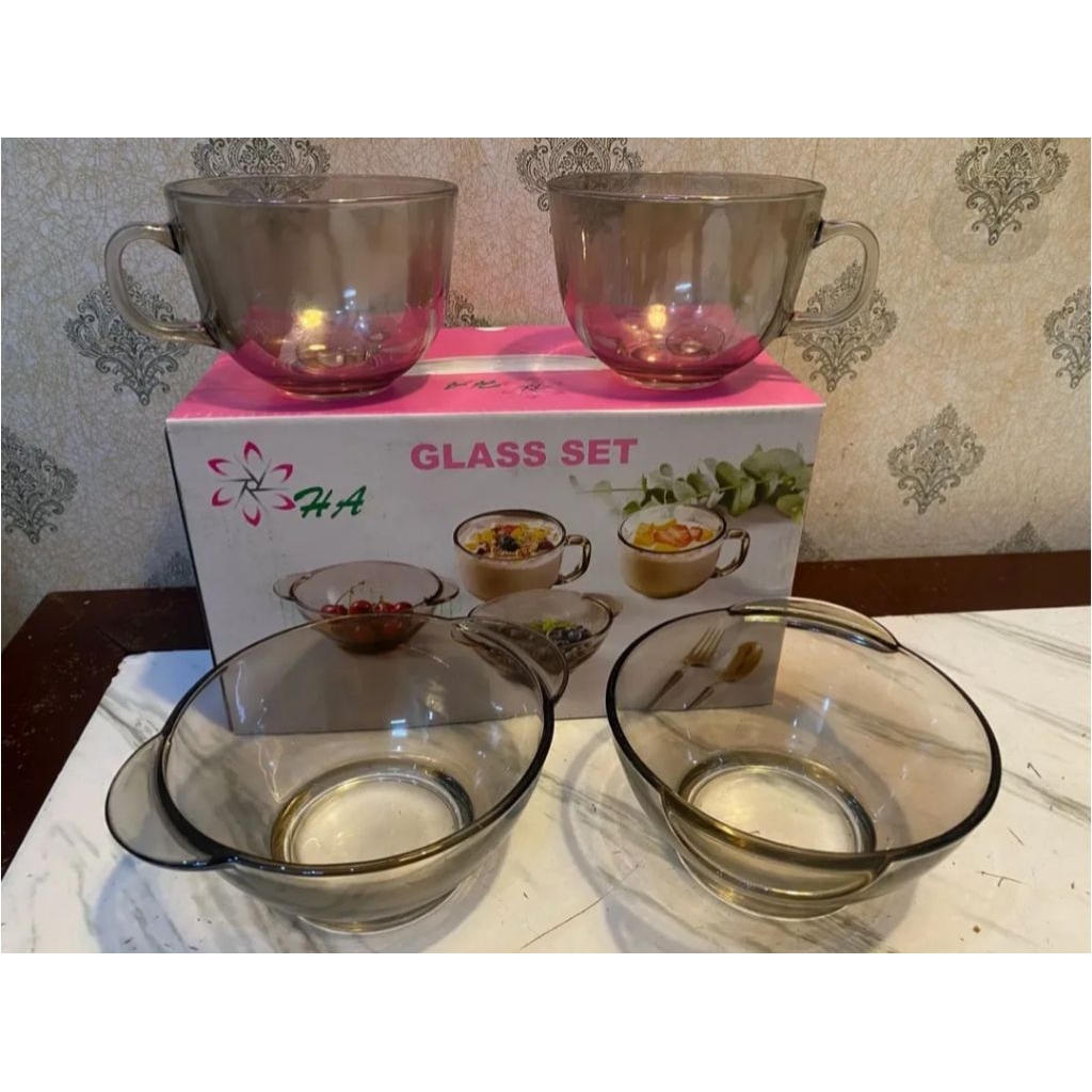 Gelas set mangkok | gelas kaca | cangkir