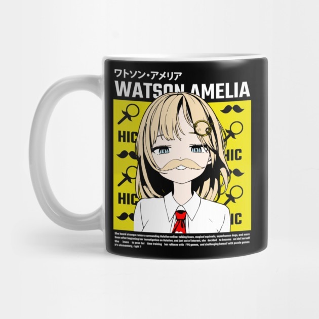 Amelia Watson with Mustache Hololive Mug