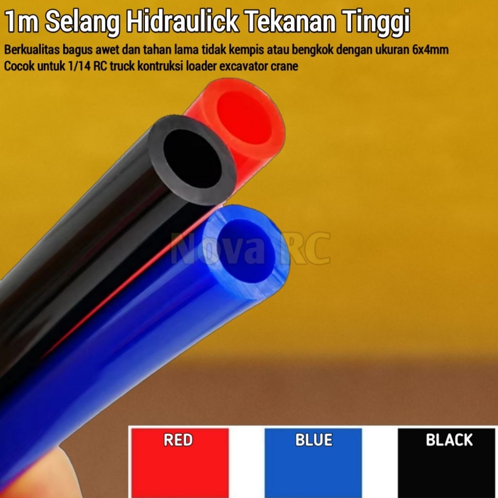 1M Selang hidraulic 6x4mm tekanan tinggi cocok untuk tamiya hercules lesu RC hobby truck dump execav