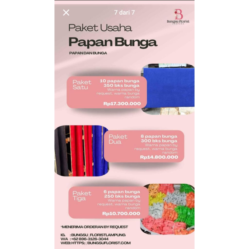 Paket Usahana Bunga papan