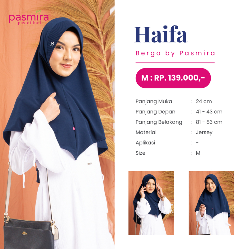 Pasmira HAIFA Ukuran M -Hijab Bergo Pasmira