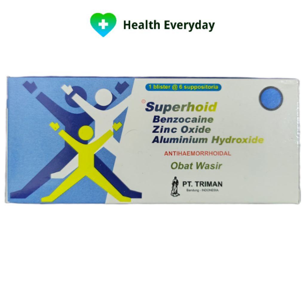 SUPERHOID SUPPOSITORIA Obat Wasir TRIMAN isi 6 Supp/Blister