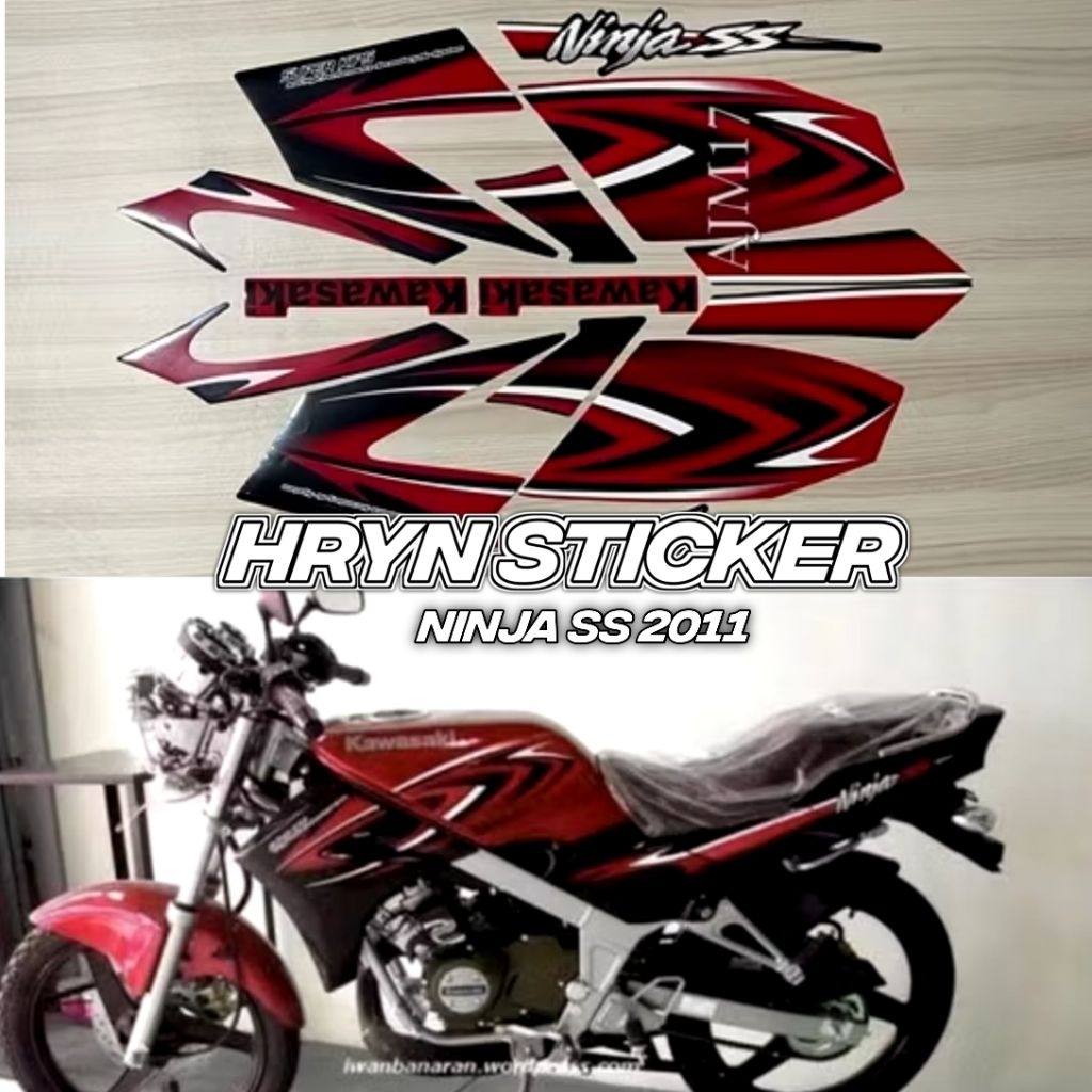 striping ninja ss 2011 - sticker striping ninja ss merah anti gores laminasi - ninja ss 2011