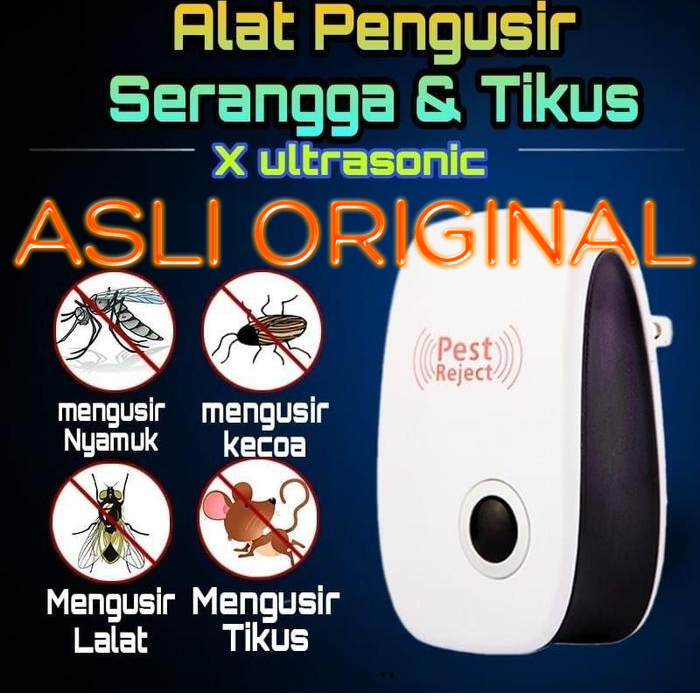 [ASLI ORIGINAL]Alat Pengusir Serangga Nyamuk Tikus Lalat Kecoak Pest Reject Ultra Ultrasonic Anti Ha