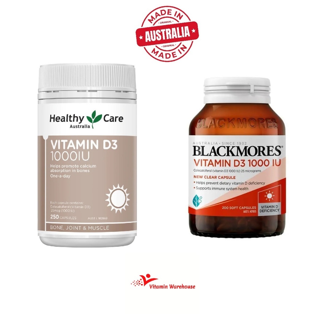 Healthy Care Vitamin D3 1000IU - 250 Caps / Blackmores Vitamin D3 1000 IU - 200 Capsules