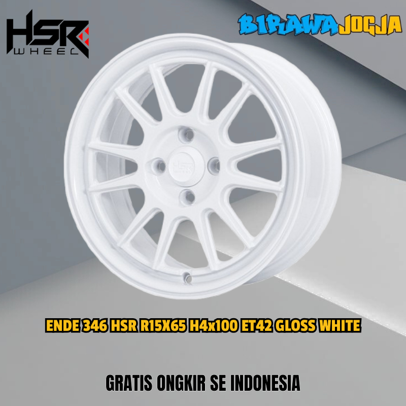 Promo Velg Racing ring 15 putih HSR Ende pcd 4x100 pnp Brio, Mobilio, Calya, Agya, March velg r15