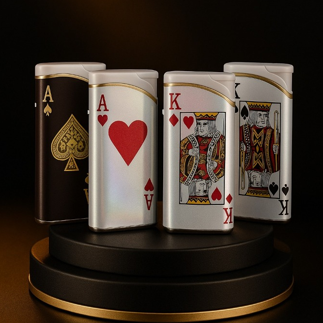 BBAK Korek Api Bara JetFlame Korek Api Gas Fortis Kartu Remi Bahan Besi Bisa Diisi Ulang