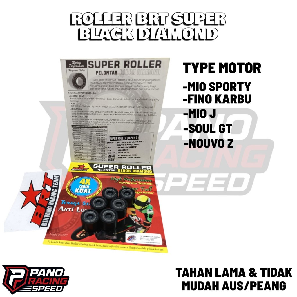 ROLLER BRT MIO SPORTY FINO KARBU MIO J SOUL GT NOUVO Z ROLLER BRT BLACK DIAMOND