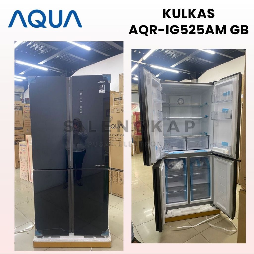 PROMO DISPLAY Kulkas AQUA AQR-IG525AM(GB) 4Pintu Side by Side
