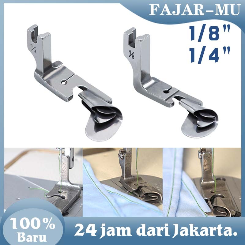Presser Foot Mesin Jahit Stainless / Sepatu Jahit Corong Kelim Lipat / Sepatu Jahit Corong Kelim