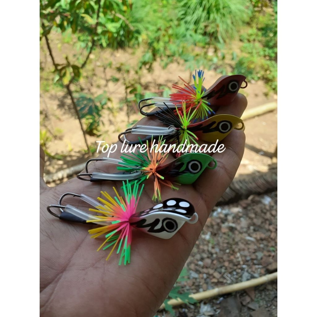 jump frog / triangle topi 3cm / umpan pancing casting gabus / toman dll
