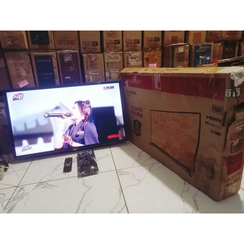 TV LED Sharp 32 Inch HD Digital TV HDMI USB DVBT-T2 Kondisi bekas masih segel 4249F