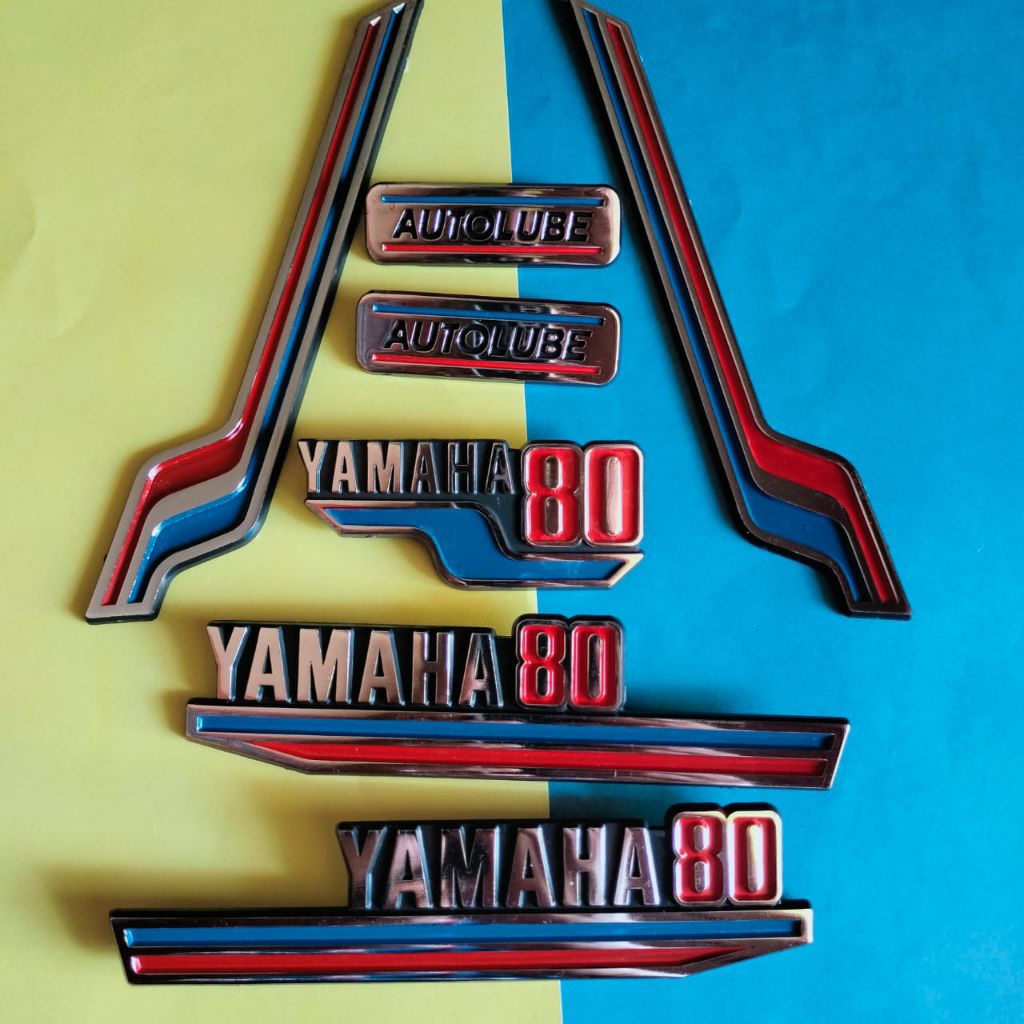 EMBLEM SET KOMPLIT YAMAHA V80 TAHUN 1980