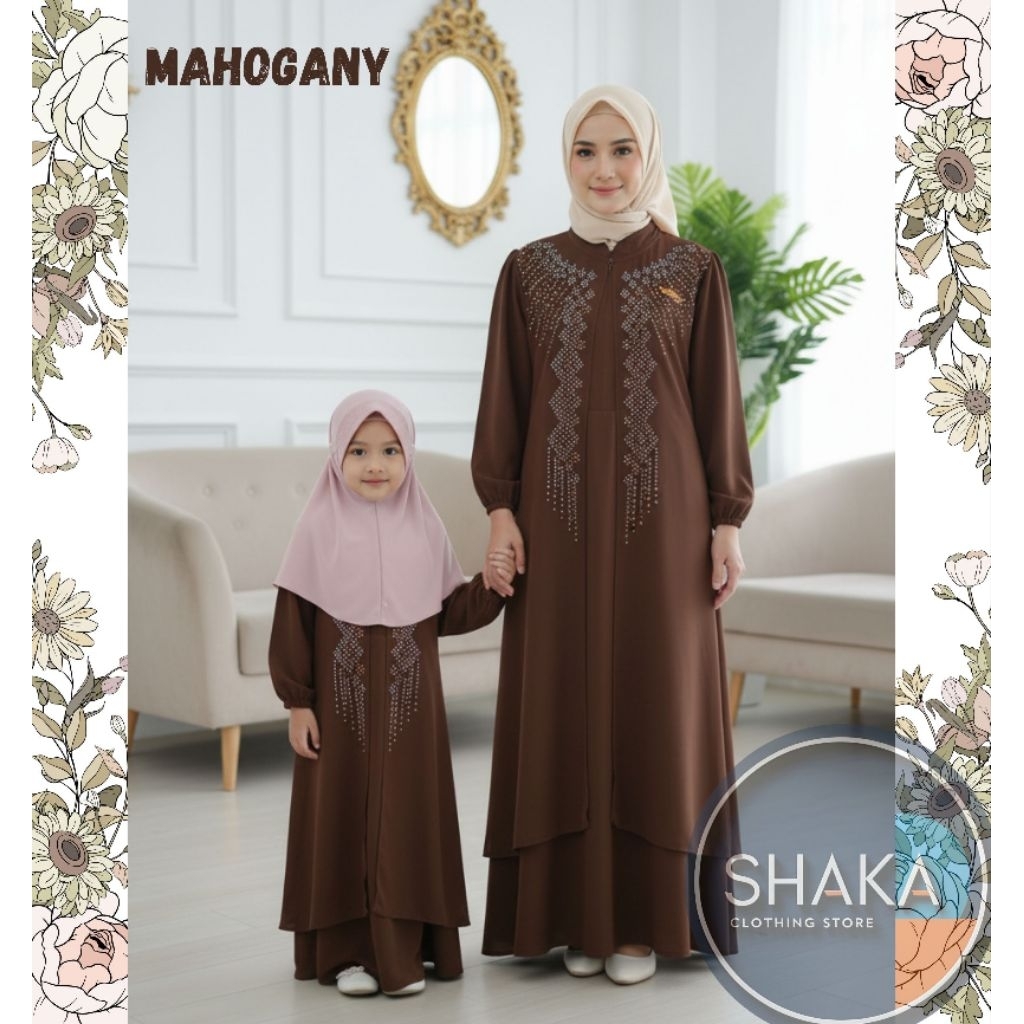 SHAKA - NEW TERLARIS - DRESS IBU &ANAK - GAMIS DRESS SYAHARA ANAK 3-12 Thn - DREES DOUBLE LAYER - CO