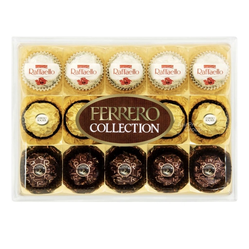 Ferrero Rocher Collection Chocolate T15 15 pcs READY STOCK Kelapa Coconut Dark Chocolate Milk Chocol