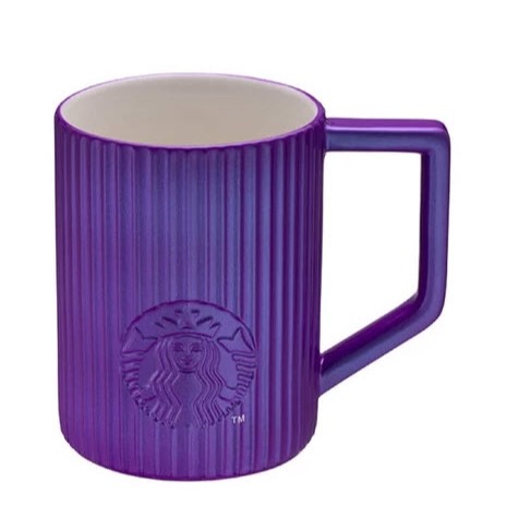 MUG STARBUCKS VIOLET PURPLE KERAMIK STRIPE LOGO SIREN CLASSIC GODDESS