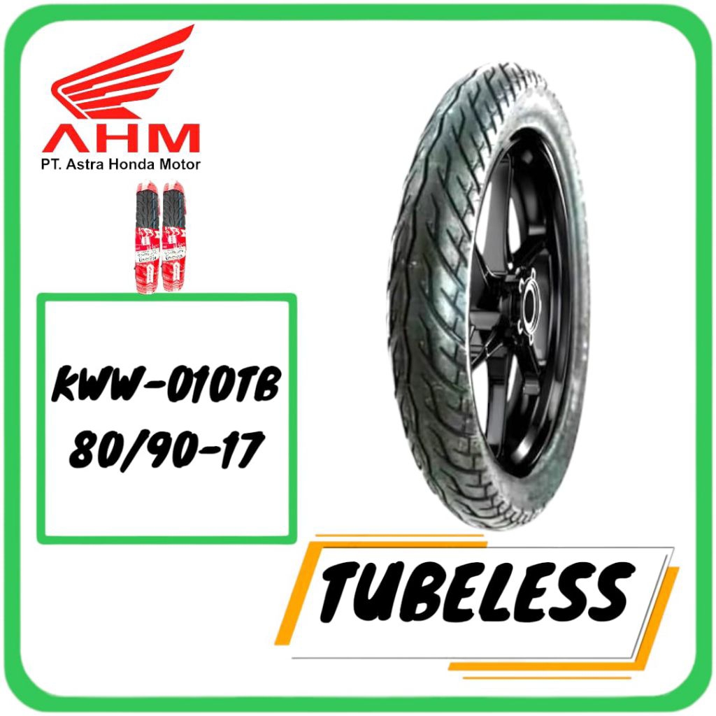 BAN TUBELESS FEDERAL KWW-010TB 80/90-17 ORIGINAL AHM