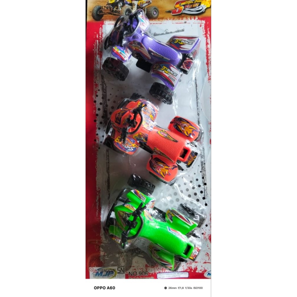 mainan anak ATV motor roda 4 isi 3pcs