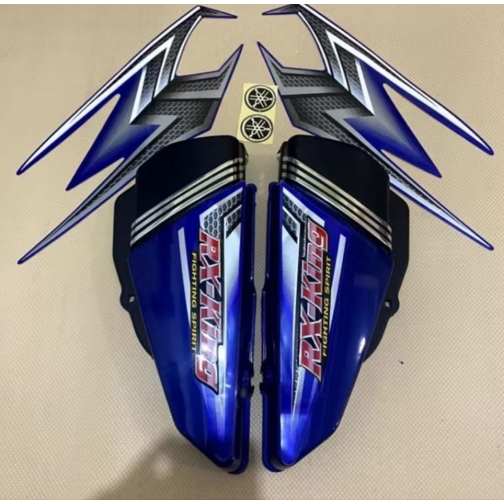 COVER BOX RX KING WARNA BIRU FULLSET STRIPING TAHUN 2004 TEPONG AKI RX KING BIRU BOX AKI RX KING