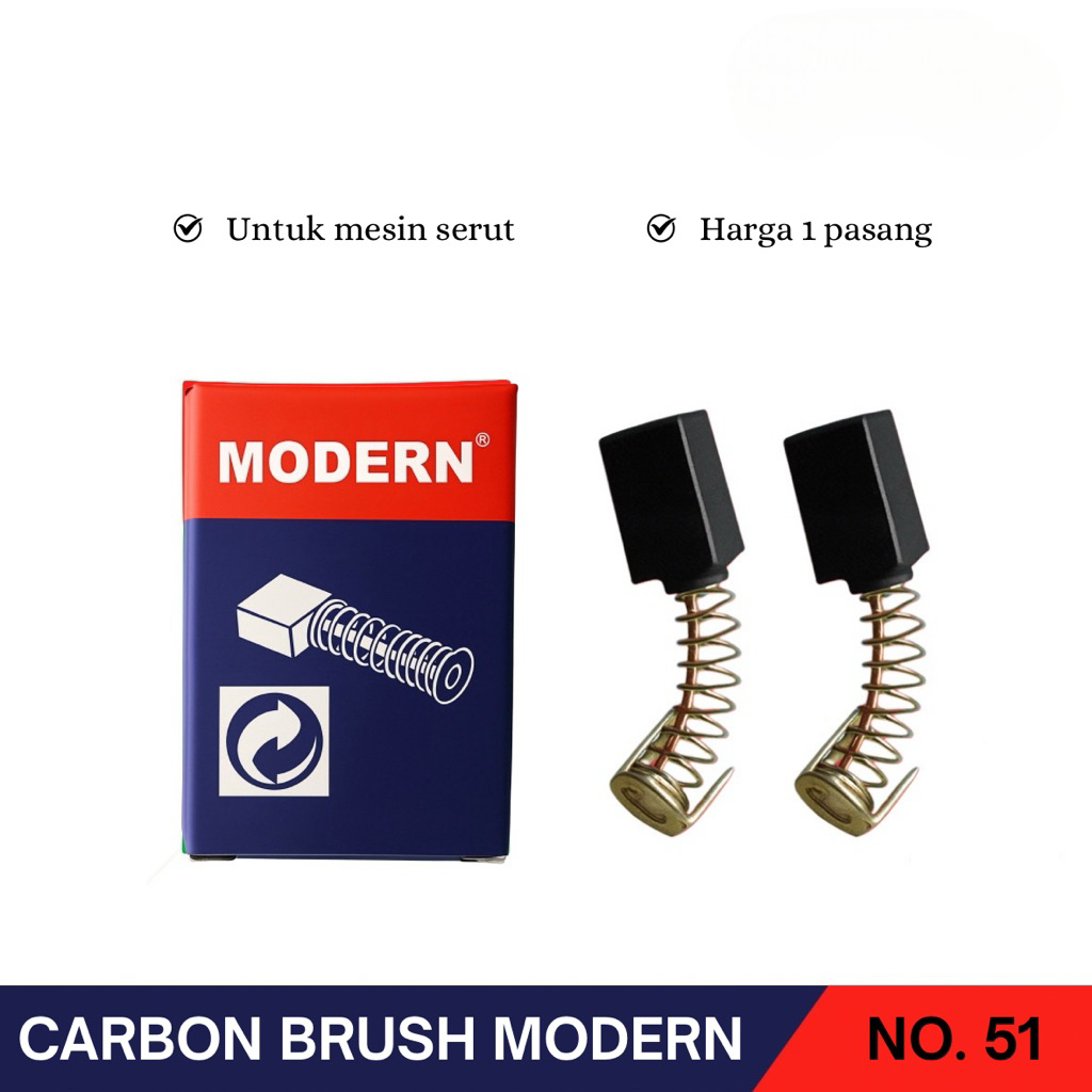 Carbon Brush Mesin Serut CB51 Isi 2 Pcs || Carbon Brush Mesin Serut 51 Isi 2 Pcs