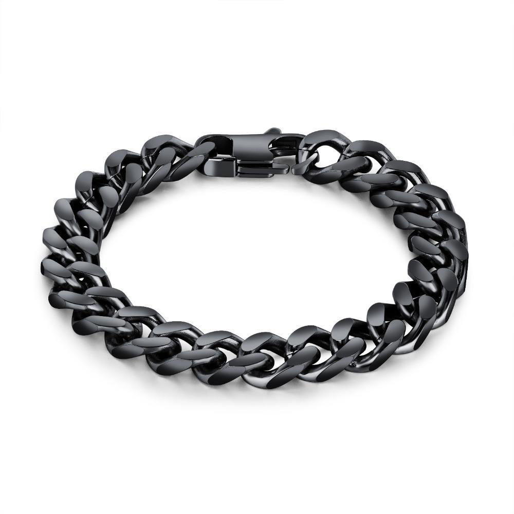 Gelang Rantai Titanium Pria Hitam Anti Karat Terbaru / Gelang Titanium Hitam