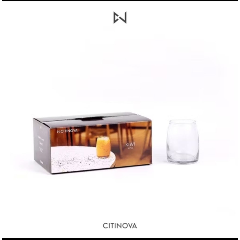 1 SET ISI 6PCS GELAS CITINOVA KIWI 225mL/GELAS KACA/GELAS WELCOME DRINK/GELAS SIRUP/GELAS KIWI/GELAS