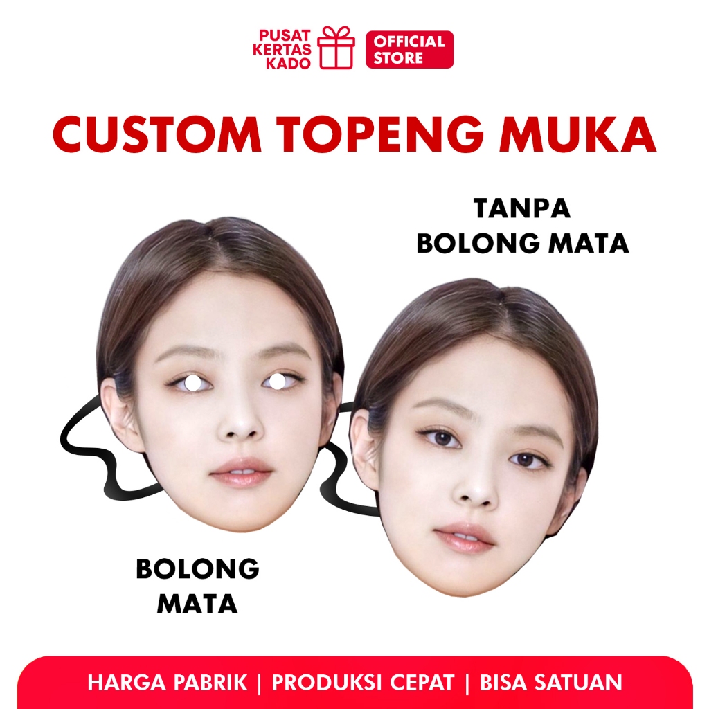 Topeng Custom Wajah Teman Print Muka Acara