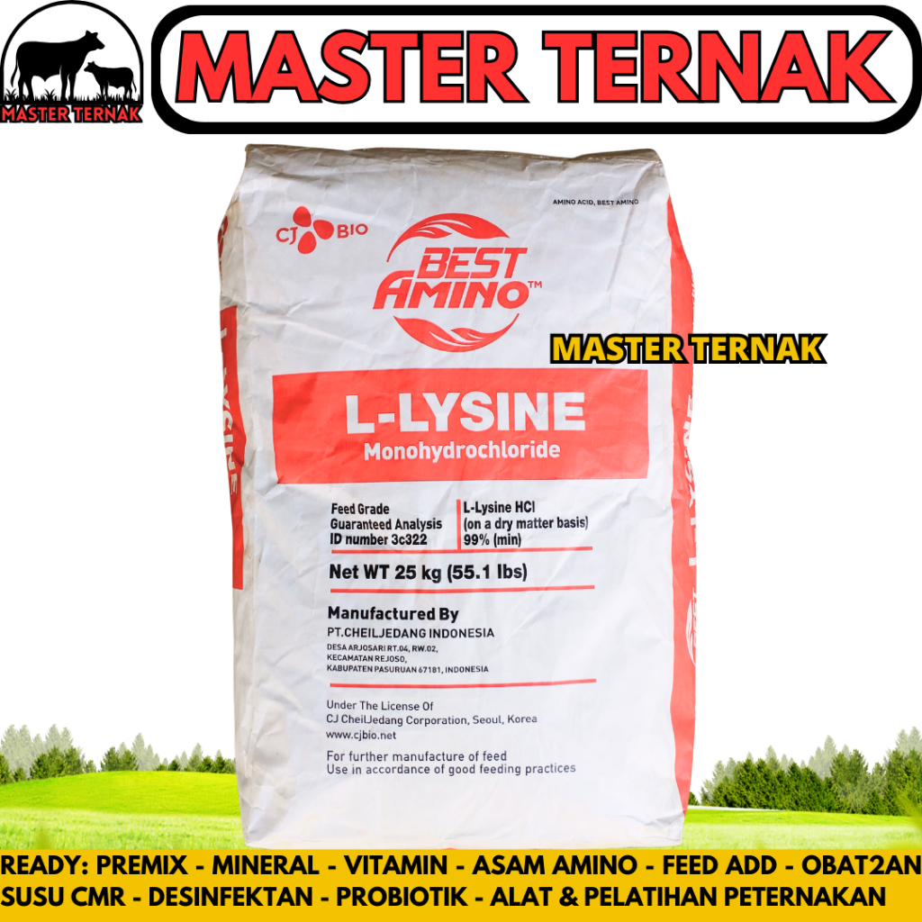 LYSINE 25 KG 1 SAK BESTAMINO CHEIL JEDANG - Suplemen Hewan Asam Amino Ternak Unggas Ruminansia Babi