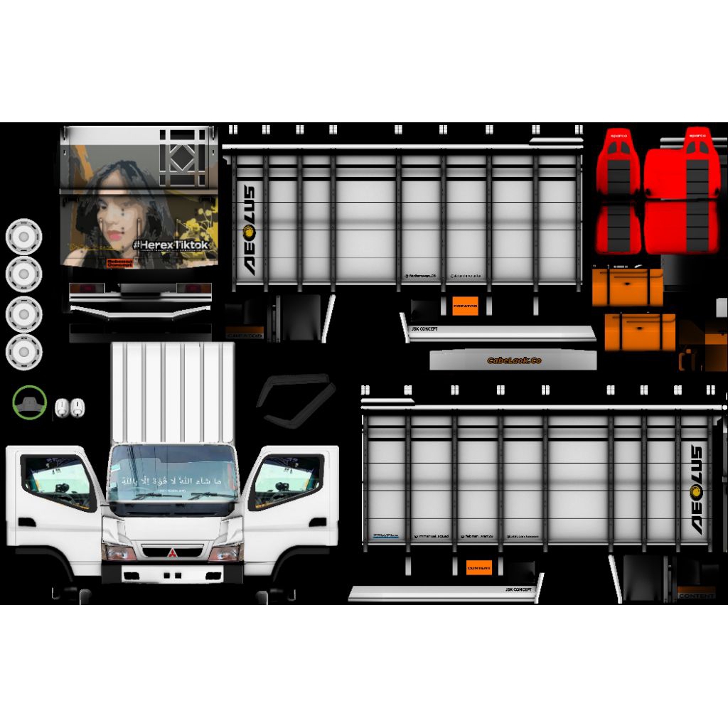 stiker truk miniatur herex murah,pola stiker miniatur truk oleng