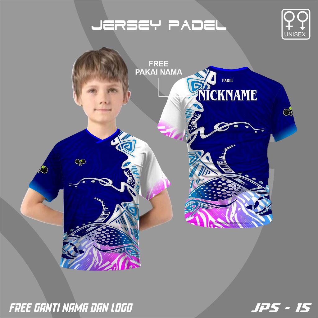 Baju padel anak kaos jersey olahraga padel jersey padel