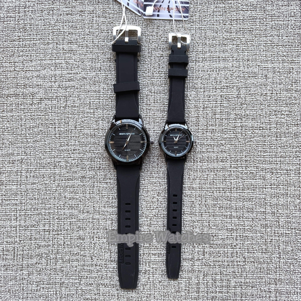 Jam Tangan Couple Bwin Sport Pria Wanita Cowok Cewek Analog Strap Silicone Kualitas Original Untuk M