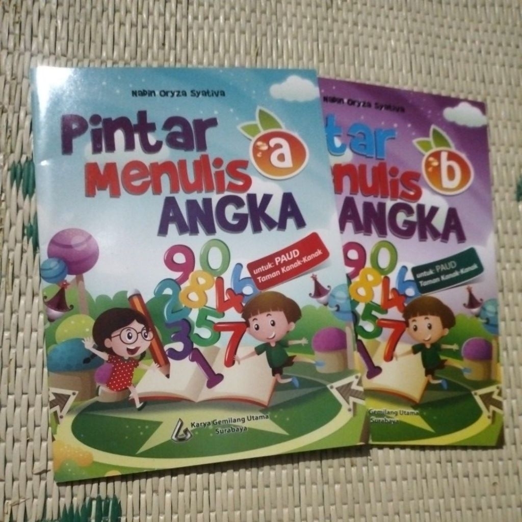 Pintar menulis angka A dan b paud dan TK sepaket 2 buku