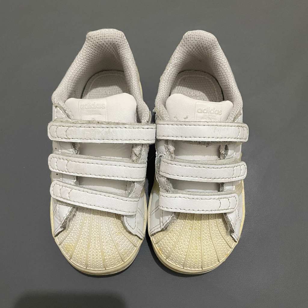 ANAK K436 (ADIDAS ORI, PRELOVED) Sepatu Superstar Ortholite Three Stripes Sneakers Velcro Prepet Low