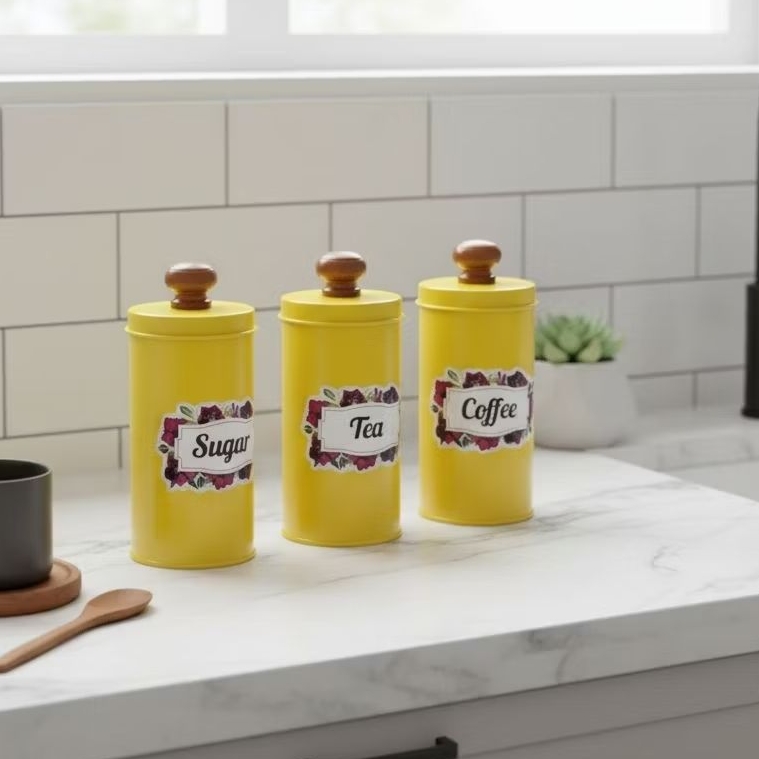 Tempat gula kopi dan teh  dpt 3 kaleng