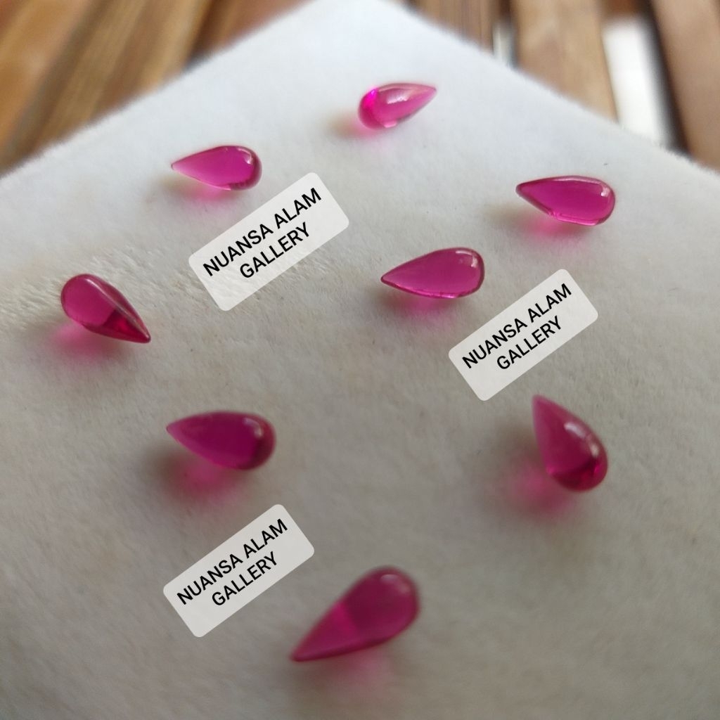 Batu Permata Merah Delima Ruby Rose Bangkok 9 Mohz Tetes Air Terkecil Exclusive