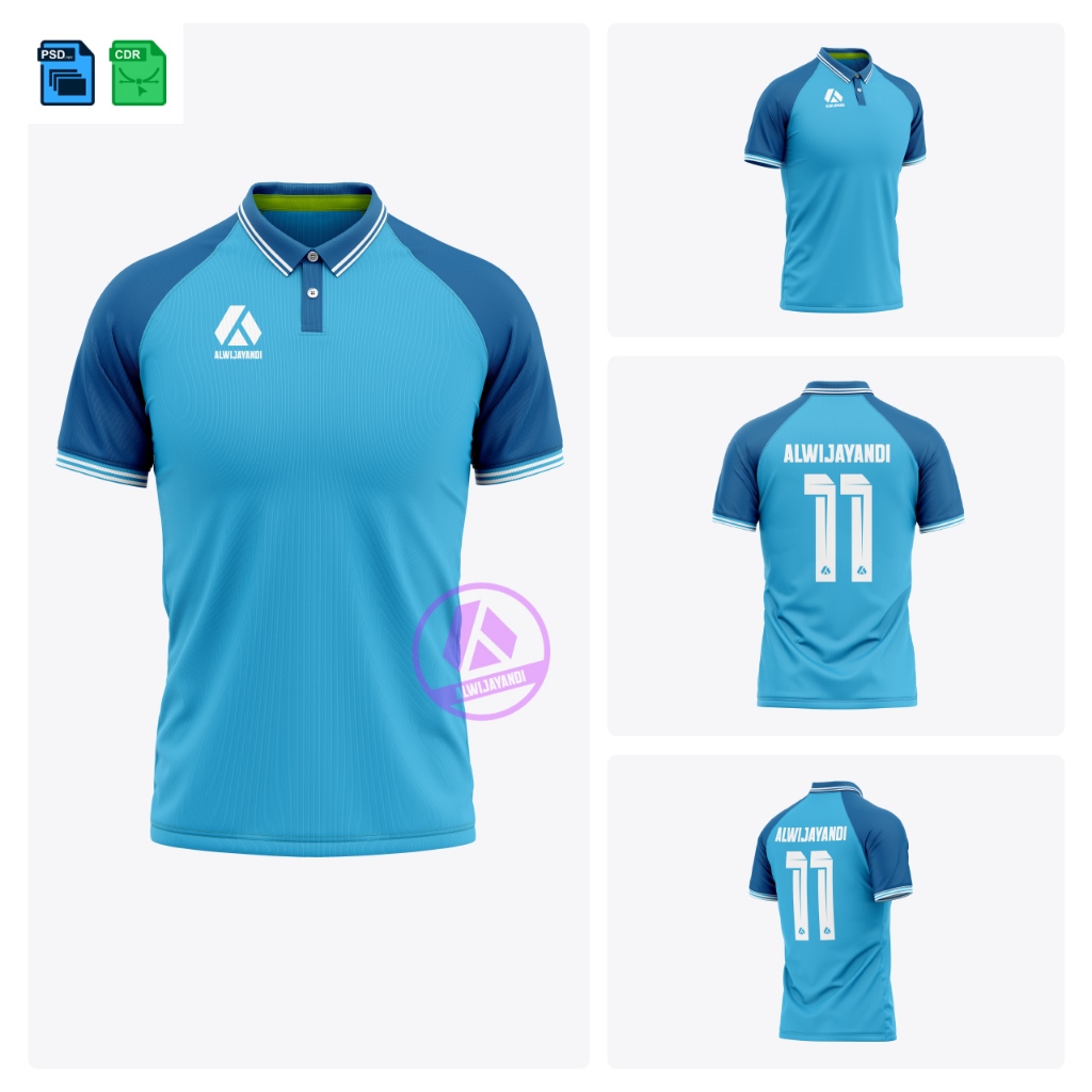 MOCKUP JERSEY KERAH POLO RAGLAN // PS DAN CDR