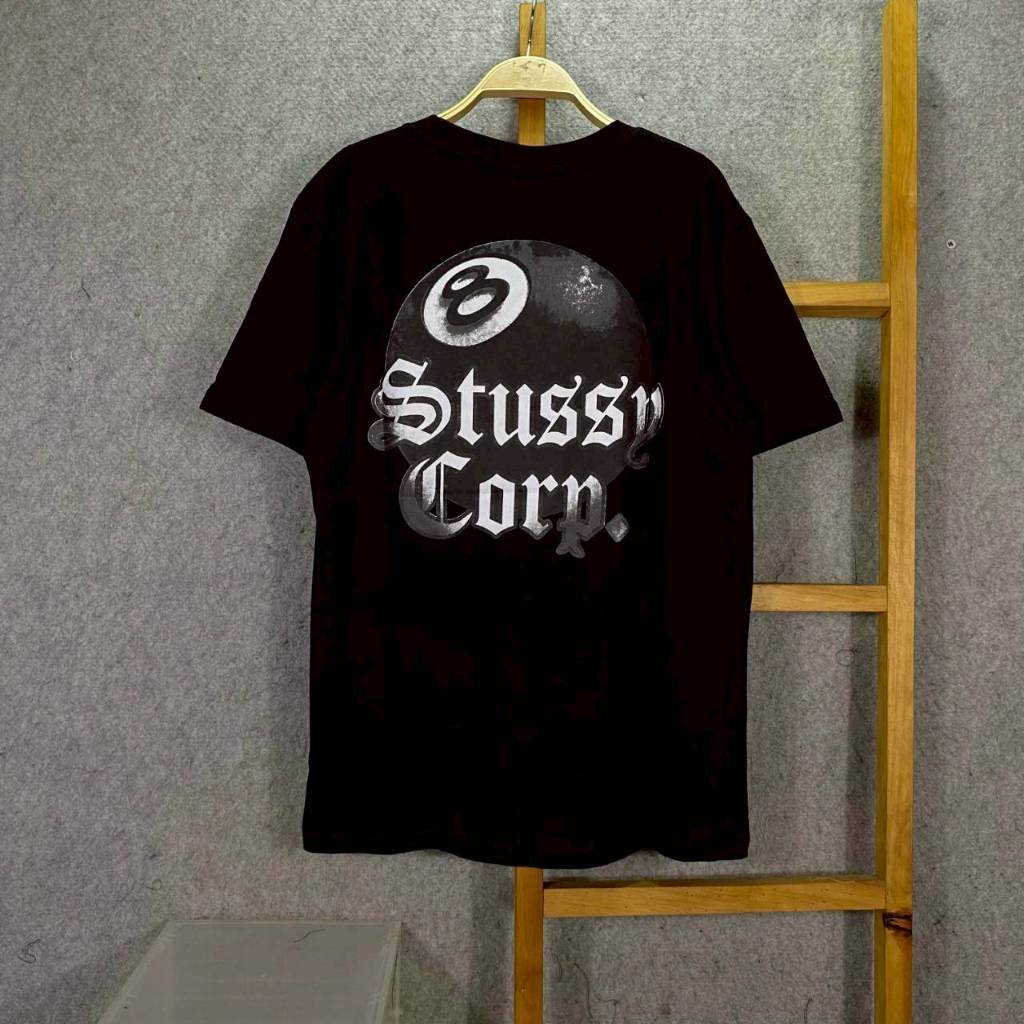 KAOS T-SHIRT STUSSY 8 BALL CORP BLACK