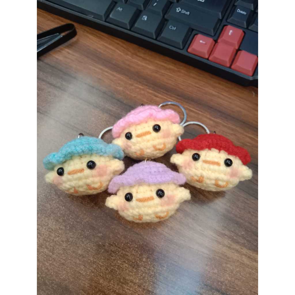 CROCHET MINI DUCK WITH HAT KEYCHAIN