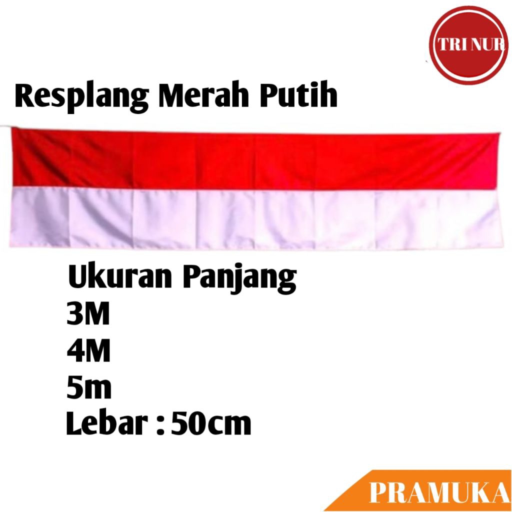 Bendera Replang Merah Putih / Bendera Lurus Indonesia / Bendera Risplang Merah Putih Panjang / Bende