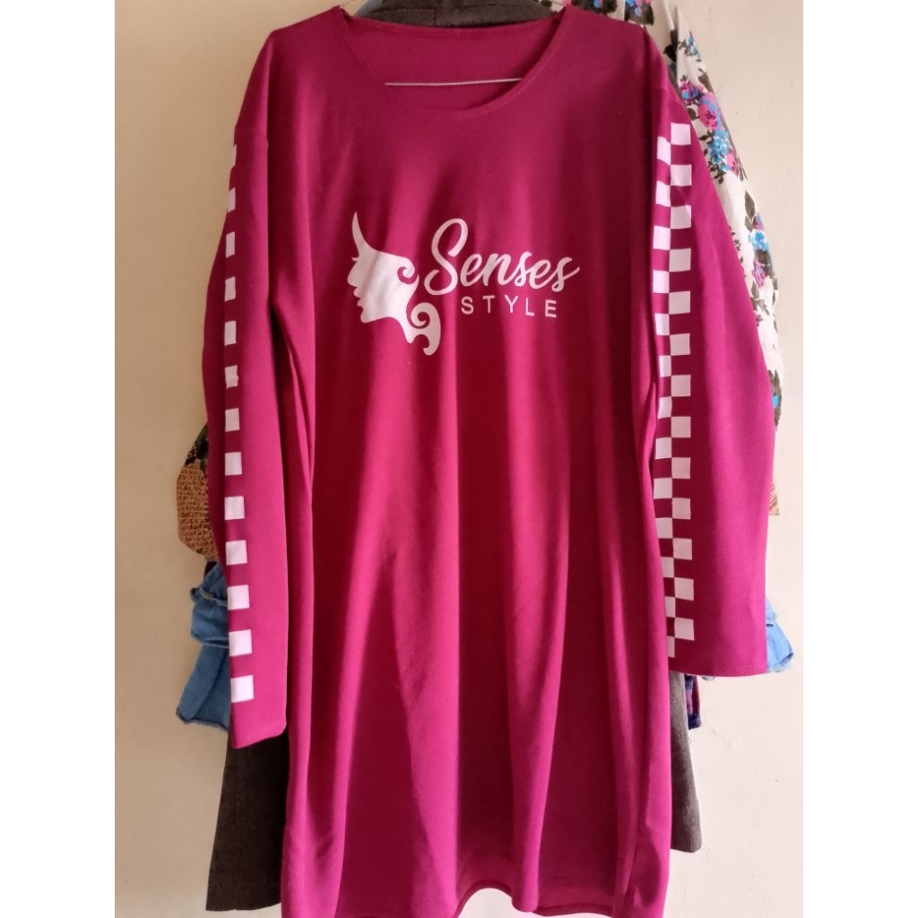 Tunik Kaos Wanita Lengan Panjang