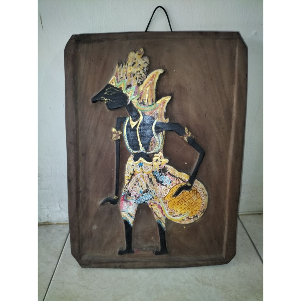 Blawong Papan Ukir Wayang Lawasan / Blawong Wayang Ukir Lawasan Gambar Kresna / Blawong Ukir Kersna 
