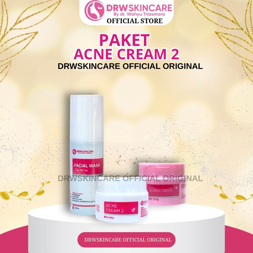 Paket Acne Cream 2 Brightening Drw Skincare ( Bekas Jerawat,Flek hitam,Kusam,Mencerahkan )