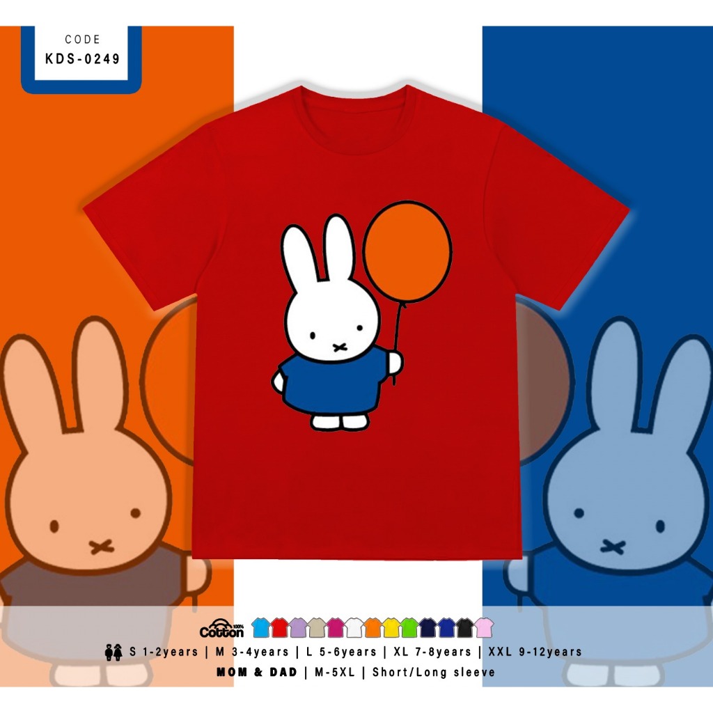 BAJU ATASAN ANAK BERGAMBAR MIFFY BIRU BALON BAJU TERMURAH KAOS ANAK BAHAN KATUN