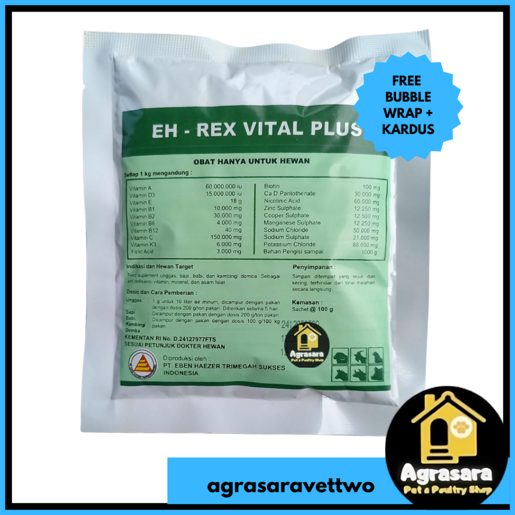 REX VITAL PLUS 100 gr (vitamin dosis tinggi ampuh fortevit rhodivit)