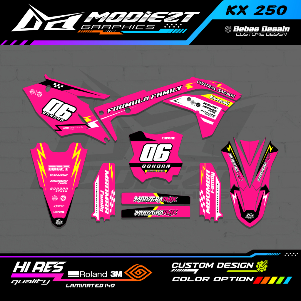 DECAL STIKER KAWASAKI KXF 250 FULL BODY