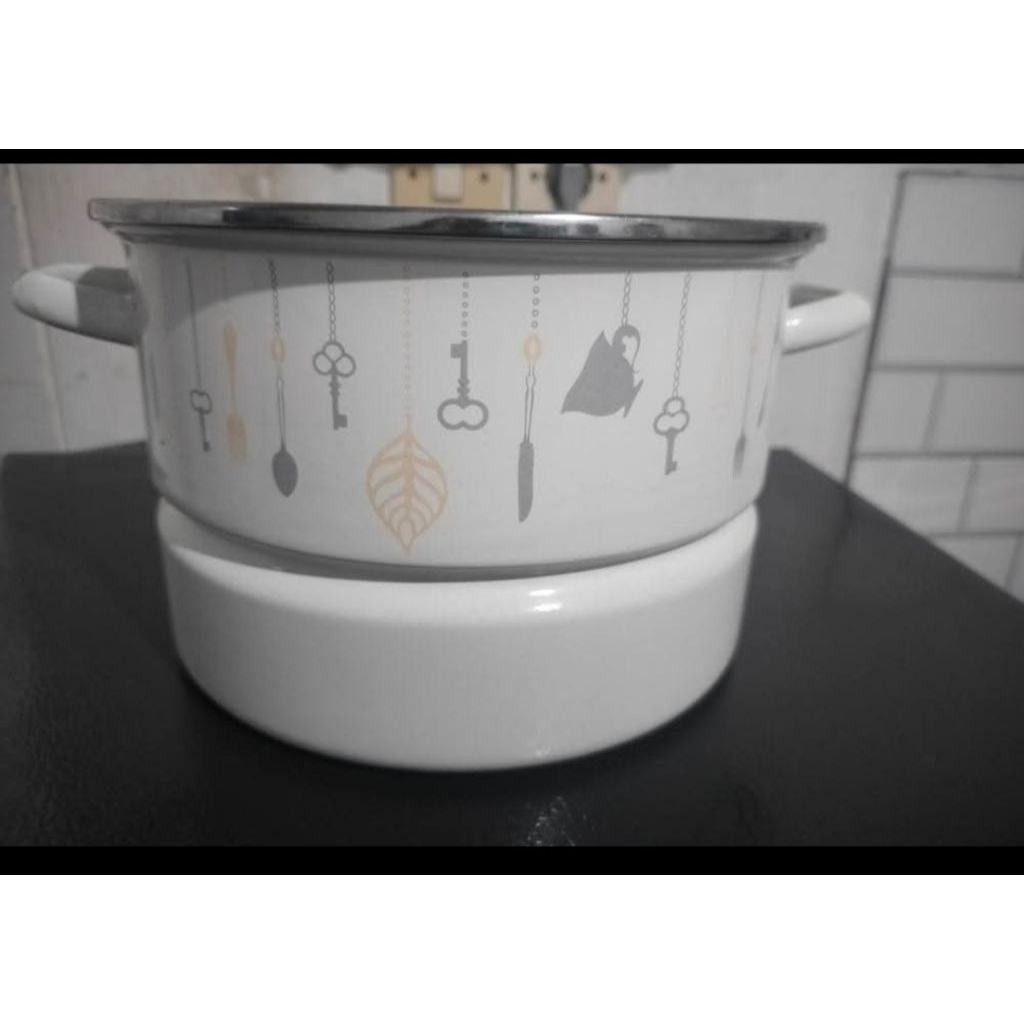 (PRELOVED) Panci Kukus Enamel Chefina