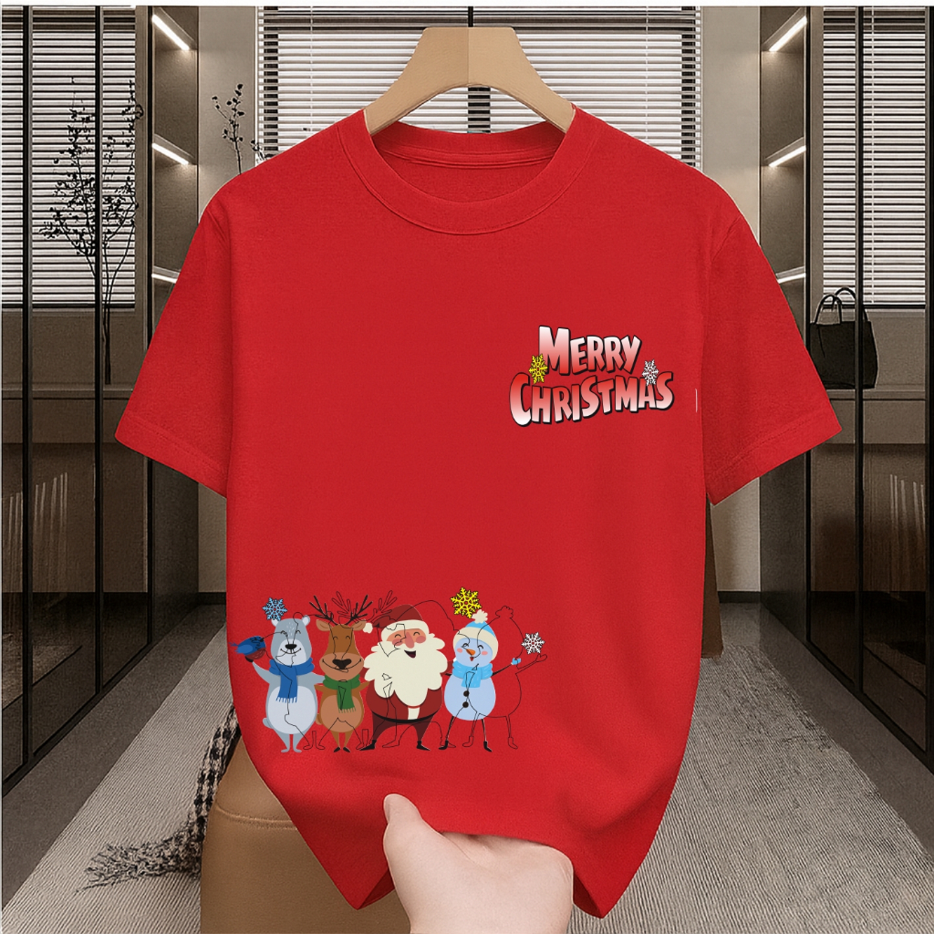 Kaos Natal Anak Sampai Dewasa Pria Wanita Kaos Natal keluarga couple set Samping 4 Baju Natal couple