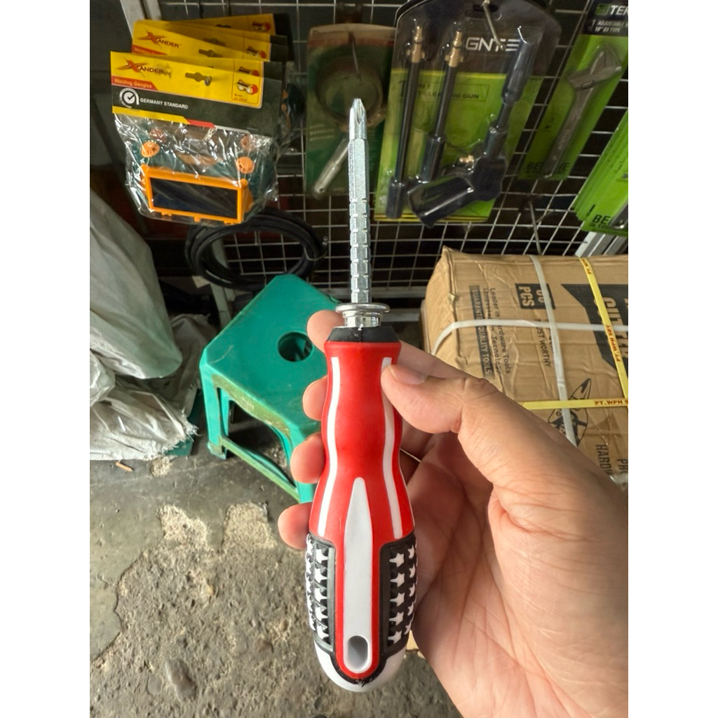 obeng bolak balik + - model amerika 6 inch