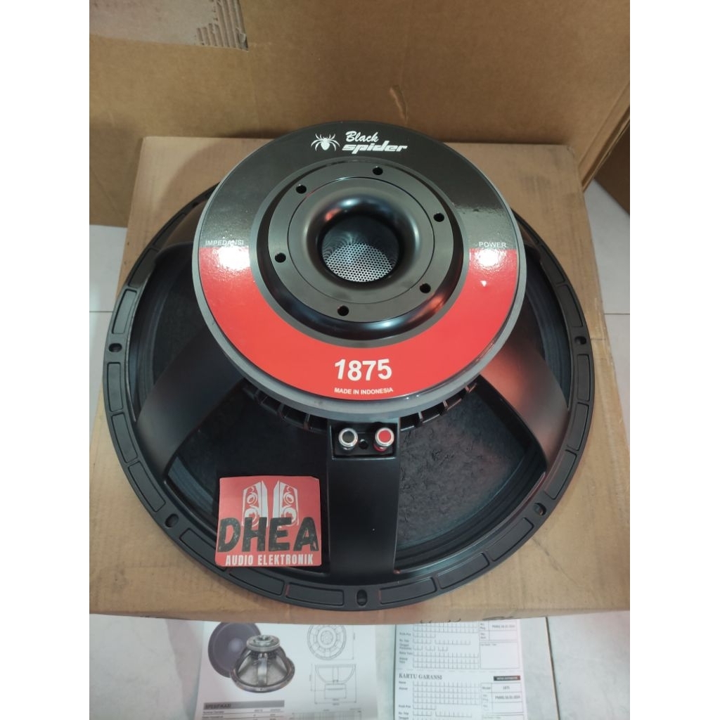 Speaker KOMPONEN Black Spider 1875 Woofer 18 Inch BlackSpider coil 4 inch BS 1200 Watt Original daun