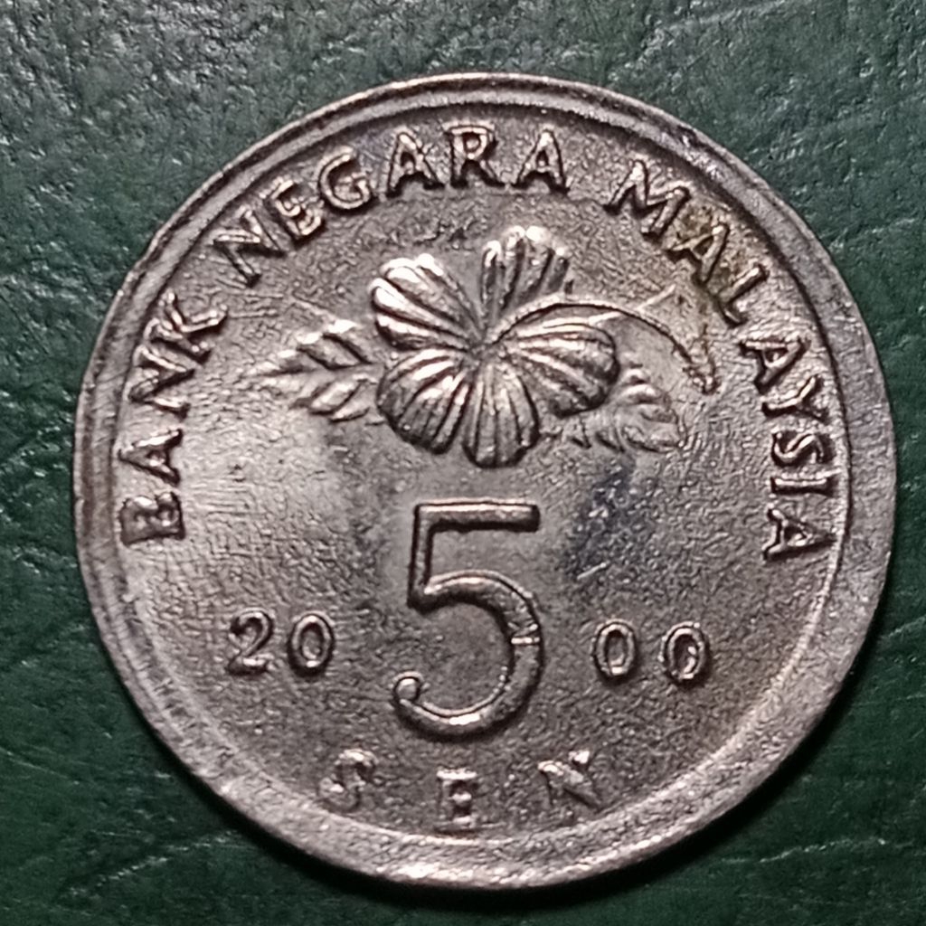 Koin Malaysia 5 Sen Tahun 2000
